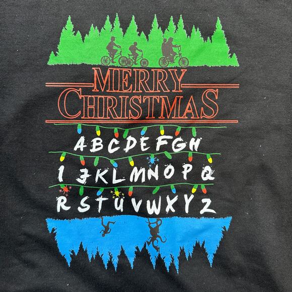Stranger Things Christmas Alphabet Sweatshirt Crew Neck Long Sleeve Large - Picture 2 of 5